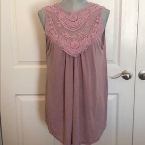 Lace embroidered tank top